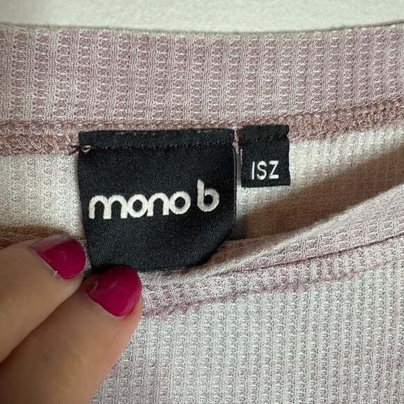 Mono B waffle thermal burnout oversize long sleeve tee - Picture 3 of 4